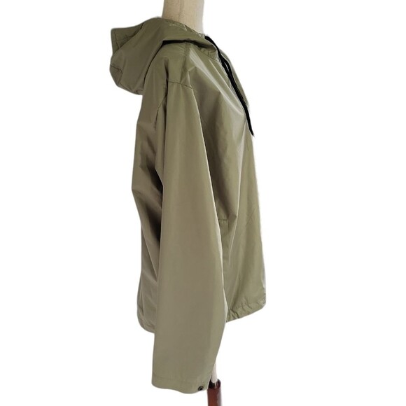 NWOT men's green wind breaker athletic sporty hooded jacket with pockets M - Picture 3 of 8